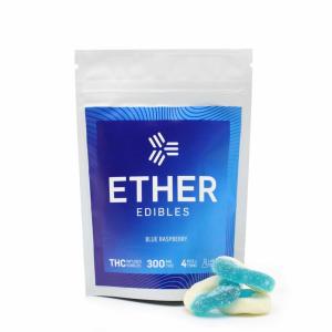 Ether Edibles - THC Gummies Blue Raspberry 300mg