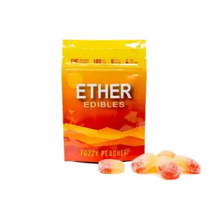 Ether Edibles - THC Gummies Fuzzy Peaches 180mg