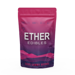Ether Edibles - THC Gummies Sour Gummy Worms 180mg